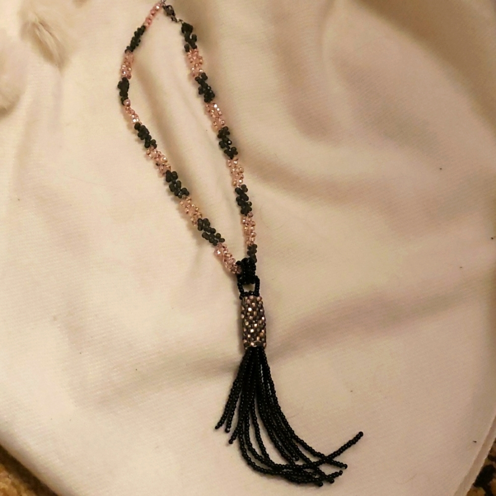 Vintage glass bead necklace one of a kind
